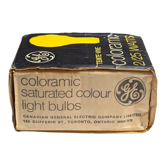 GE Coloramic Light Bulb 2-Pack 25 Watt Yellow Saturated Colour NOS Vintage USA - Picture 4 of 7